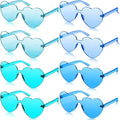 Frienda 8 Pairs Heart Shaped Sunglasses for Women Rimless Heart Glasses Candy Color Sunglasses for Party Favor