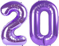 40 Inch Purple Number 20 Digital Balloon,Jumbo Mylar Foil Helium Balloon for 20 Balloons for Birthday Party,Wedding Anniversary Party Decorations
