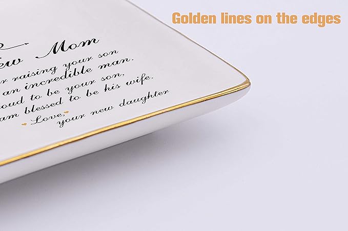 Gift for Mother of the Groom from Bride-Thank You for Raising Your Son-Ceramic Jewelry Holder Ring Dish Trinket Tray-Wedding Present for New Mother-Bridal Shower Present-I Am Blessed to Be His Wife