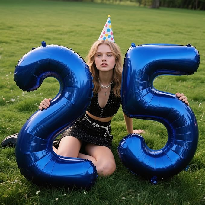 40 Inch Giant Navy Blue Number 2nd Birthday Decorations Balloon Numbers 12th 20th 21st Birthday, Baby Shower, Photo Backdrop Props Graduation Party Decor