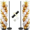 Balloon Stand - Set of 2, 56 Inch Height Adjustable Splicing Metal Pole Balloon Column Arch Stand Kits with Base for Floor,Centerpieces Balloon Tower Pillar for Birthday Party,Baby Shower,Christmas