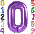 40 Inch Purple Number 0 Balloon, Giant Number 0 Balloons for 10th 20th 30th 40th Birthday Decorations, Party Supplies for Baby Boy Girl, Purple Party Decor