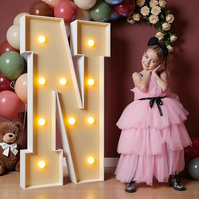 imprsv 4FT Marquee Letters Large Light Up Letters for Birthday Party Decor Wedding Decorations, Marquee N for Party Decoration Large Signs Arch Kit Decorations