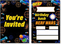 Soiceu Nerf War Birthday Invitations Dart Gun Battle Boys Party Invites with Envelopes Set of 20