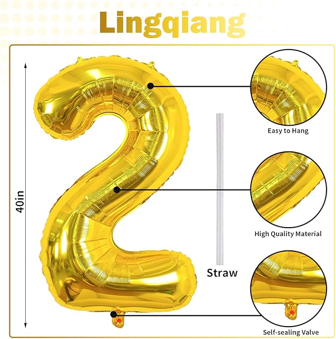 Gold 21st Birthday Balloons for Her, 40In Gold Mylar Foil Number 21 Balloons for Boys Girls, Birthday Party Balloons Numbers 2 and 1 for Women Men 12th 21st Anniversary Decorations Supplies