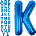40Inch Blue Letter K Balloon Foil Helium Letter Balloons A-Z Giant Large Mylar Big Party Balloon for Birthday Party Decorations