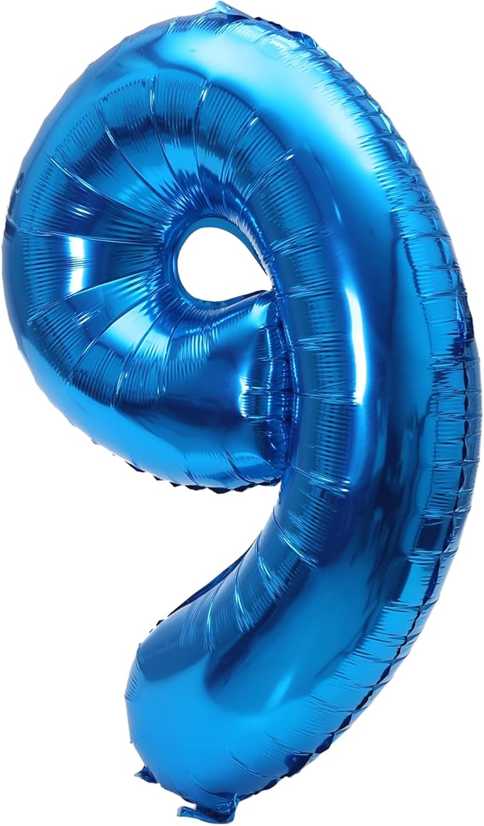 YPSelected 32 Inch Large Foil Helium Number Balloon Birthday Wedding Party 0-9 (Blue, 9)