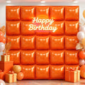 50Pcs Orange Square Foil Balloons Wall Backdrop, Double Sided Metallic Foil Balloons Tunnel Arch Garland Kit for Photo Booth Birthday Wedding Halloween Christmas Party Decorations