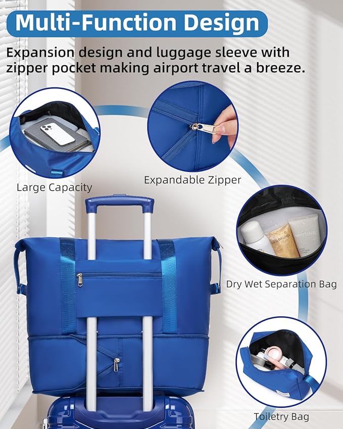 LARVENDER Carry on Luggage 22x14x9 Airline Approved, 20 Inch Hardside Suitcase with Wheels TSA Lock, PC+ABS Lightweight Travel Luggage Sets for Women, Navy Glow, 3 Piece Set