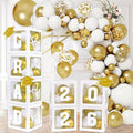 DAZONGE 2026 Graduation Party Decorations - Set of 4 Graduation Boxes with 139pcs Balloons Arch Garland Kit & 4 Light Strings - So Proud of You Class of 2026 Decorations for Any Grades