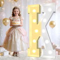 Pooqla 3FT Light Up Marquee Letters, Cool White and Warm White LED Large Lighted Marquee Letters, Giant Mosaic Letter Sign for Balloons Birthday Anniversary Wedding Party Decoration, LED Letter K