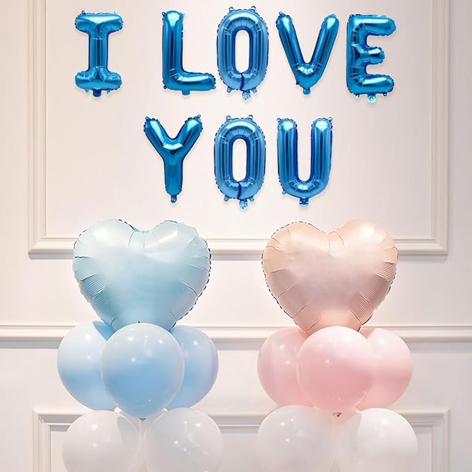 52Pcs 2 Set Blue A-Z Letter Balloons 16in Alphabet Balloon Foil Letter Decorations Party Decor Blue Letter Balloons Alphabet A-Z Party Balloons