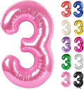 Pink Number 3 Balloon 40 Inch, 3 Balloon Number, 3rd Birthday Decorations, Pink Party Supplies for Boys Girls