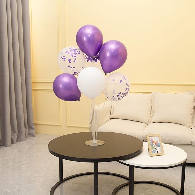 Purple Balloon Stand Centerpiece Table Decorations for Birthday Bridal Shower Wedding Engagement Mother's Day Graduation Halloween Party Decorations New Years Eve 2026(Purple set4)