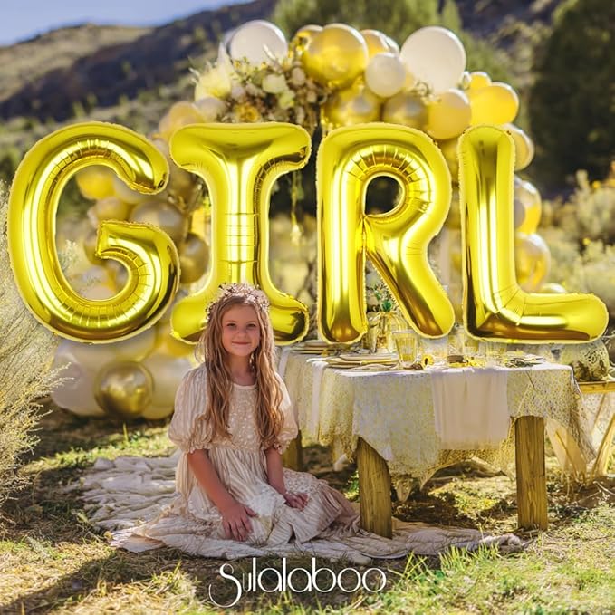 40Inch Gold Letter L Balloon Foil Helium Letter Balloons A-Z Giant Large Mylar Big Party Balloon for Birthday Party Decorations