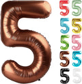 Coffee Brown Number 5 Balloon 40 Inch, 5 Balloon Number, 5th Birthday Decorations, Coffee Brown Party Supplies for Boys Girls