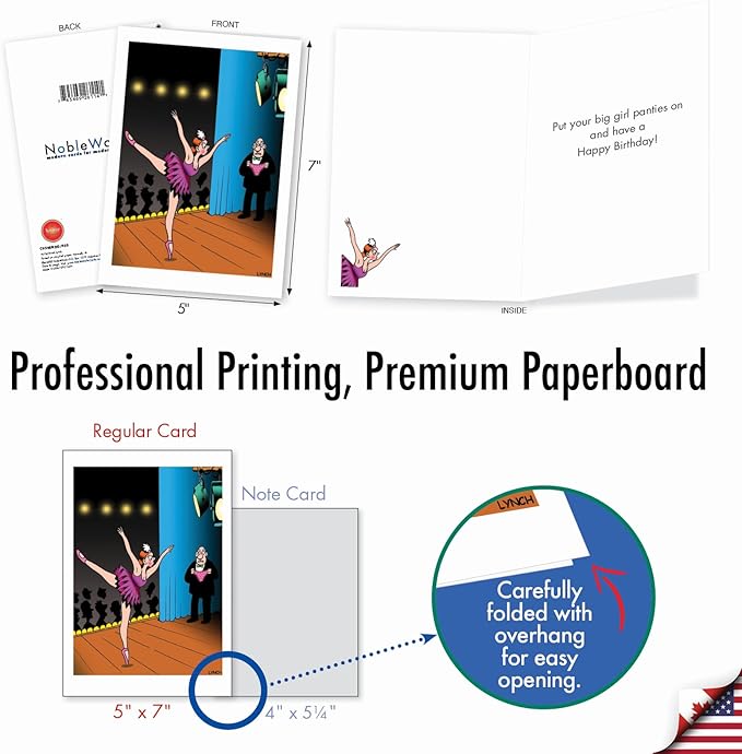 NobleWorks - 1 Awesome Birthday Greeting Card - Cartoon Art, Happy Funny Bday Note - Missing Panties C9598BDG