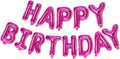 KALOR Hot Pink Happy Birthday Balloons Banner, 16 Inch Mylar Foil Letters Balloon Sign for Birthday Party Decorations Photo Booth Backdrop