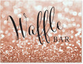 Andaz Press Wedding Party Signs, Glitzy Rose Gold Glitter, 8.5x11-inch, Waffle Bar Reception Dessert Table Sign, 1-Pack, Bokeh Colored Party Supplies