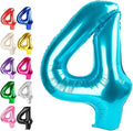 40 Inch Blue Large Number 4 Balloons, Giant Foil Number Four 14 24 34 40 44 Balloons, Blue Mylar Big Balloon for Anniversary Graduation Decorations