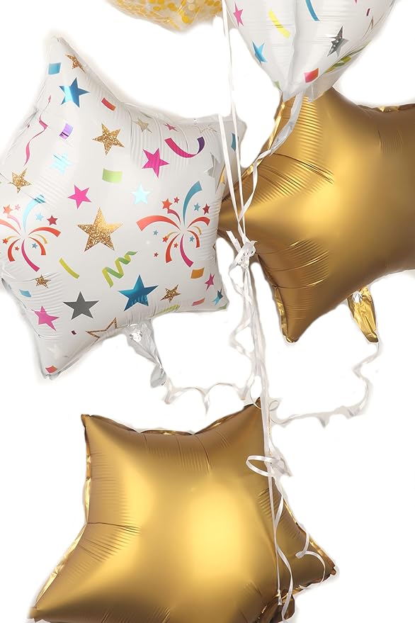 36inch Large Gold Round Foil Helium Mylar Balloons Set 8pcs For Gold Happy Birthday Party Decorations