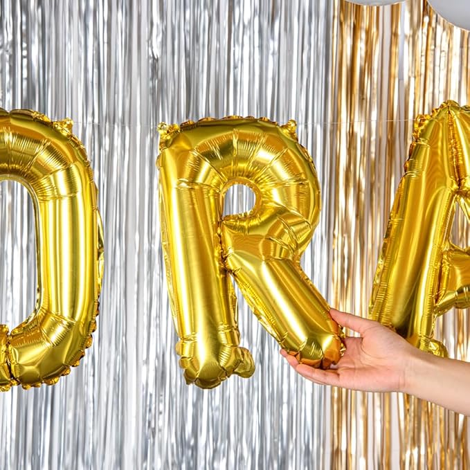 Restaurantware-Balloonify 16 Inch Letter Balloon, 1 Alphabet Party Balloon - Letter R, Self-Sealing, Gold Foil Mylar Finish, Hanging Loop, Decoration For Birthday, Wedding, Or Graduation