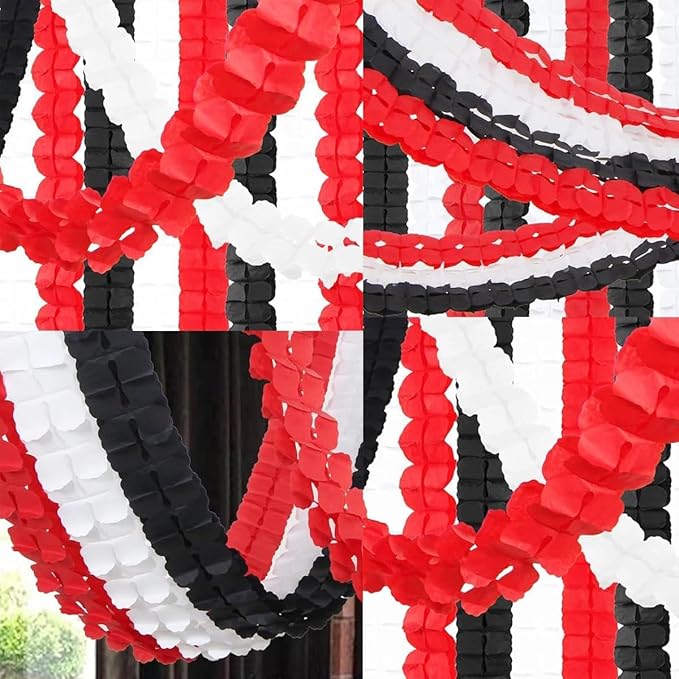 10PCS Four Leaf Clover Paper Flowers Garland Decorations Four Leaf Clover Banner Tissue Paper Streamers Reusable Hanging Garland for Birthday Wedding Party Backdrop Home Decor Red kit