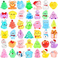 56Pcs Christmas Luminous Mini Figurines 56 Styles Glow in the Dark Tiny Resin Miniatures to Hide Bulk Santa Snowman Bell Snowflake Figurines for Xmas Bag Fillers Party Favors Garden Dollhouse Decor