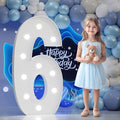 Marquee Number 6th-Birthday Decorations: 4FT Large Light up Numbers 6 Big Sign for Boy Girl Sixth Birthday Sweet Six Year Old Party Decor Anniversary Graduation Wedding Engagement Mosaic Balloon