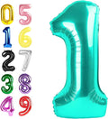 1 Balloon Number, 40 Inch Blue-Green Balloons for Birthday Party Decoration, Foil Number Ballon for 1, 10, 11, 12, 13, 21, 100 Celebration, Boy and Girl Birthday, Baby Shower, Anniversary Decor