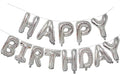 KALOR Silver Happy Birthday Balloons Banner, 16 Inch Mylar Foil Letters Balloon Sign for Birthday Party Decorations Photo Booth Backdrop