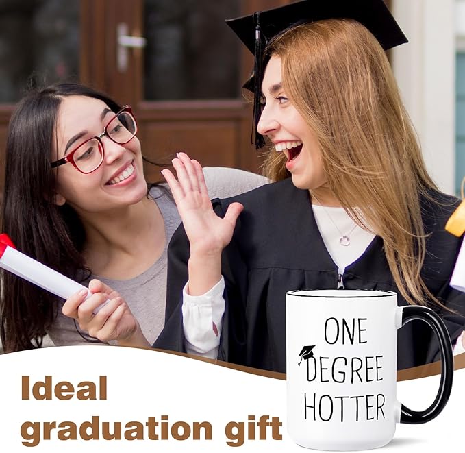 Graduation Gifts for Her, Him - 15oz Ceramic One Degree Hotter Mug - 2026 Funny College, Masters Degree, Phd, Nursing & Nurse, High School Grad Gifts for Women Men, Graduation Party Decorations