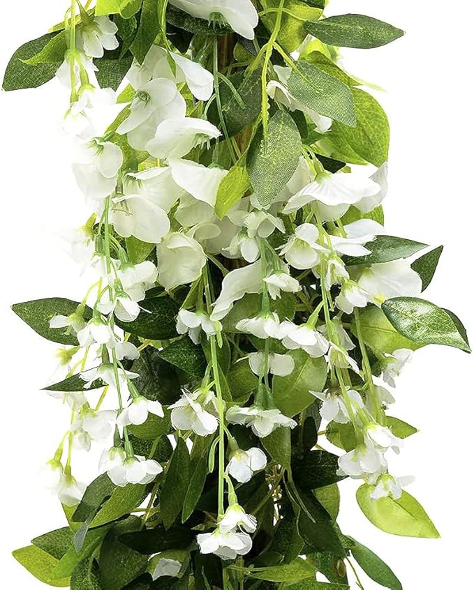 5 Pcs Wisteria Garland Artificial Flower Arch Floral Garland Decor Fake Hanging Flowers for Wedding Arch