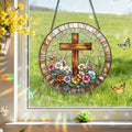 8 Inch Sun Catchers Indoor Window, Acrylic Rainbow Suncatcher Window Hanging Decoration for Living Room Bedroom Summer Home Balcony Ornaments Decoration (220 Cross)