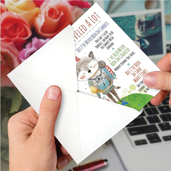 NobleWorks - 1 Funny Birthday Greeting Card w/ 5 x 7 Envelope For Men, Women - Bday Traveled A Lot C8643BDG