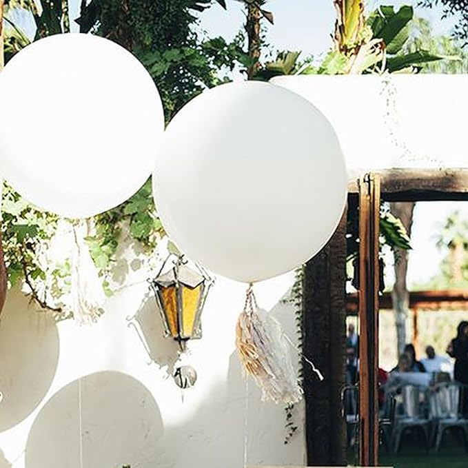 KALOR 36 Inch Giant White Balloons, 6 Pack Large Round White Latex Balloons for Anniversary, Birthday, Christmas, Wedding, Baby Shower Party Decorations