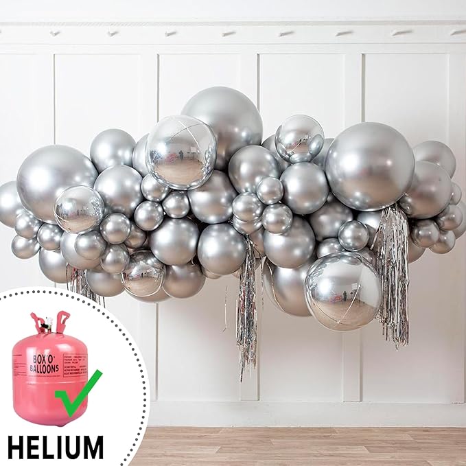 PartyWoo Metallic Silver Balloons 4pcs 36 Inch Large Big Jumbo Giant Silver Chrome Balloons for Graduation Wedding Baby Shower Bachelorette Anniversary Birthday Party Decorations Silver-G102