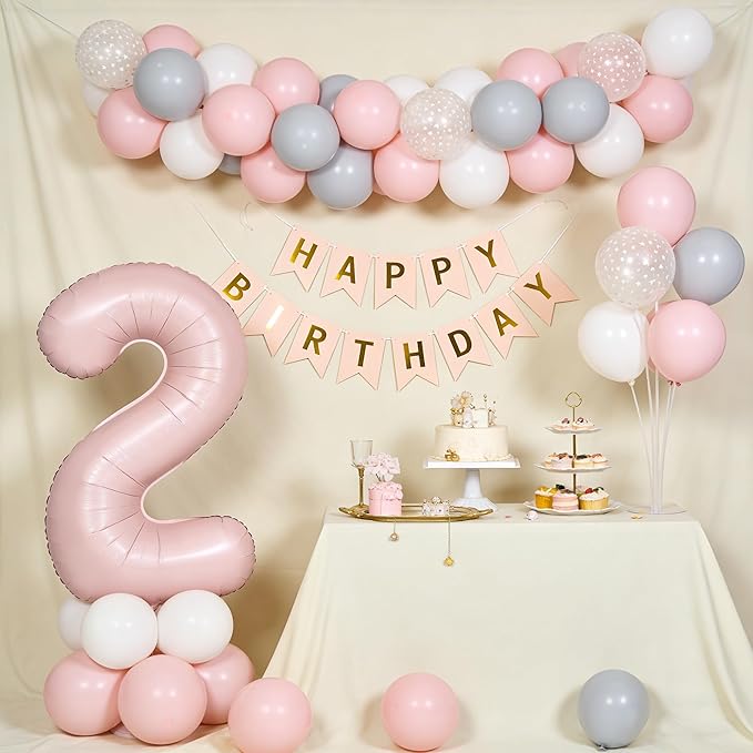 40 In Matte Pink Number Balloons Helium Foil Mylar Balloon Birthday Party banquet Decoration Digital 27
