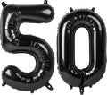 40 Inch Black Number 50 Digital Balloon,Jumbo Mylar Foil Helium Balloon for 50 Balloons for Birthday Party,Wedding Anniversary Party Decorations