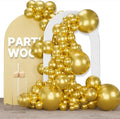 PartyWoo Gold Balloons 155pcs Different Sizes of 18 12 10 5 Inch Gold Balloon Arch Kit Garland for Birthday Wedding Anniversary Baby Shower Graduation Retirement Casino Party Decorations Gold-G101