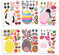 24 PCS Easter Stickers for Kids, Make A Face Stickers, Easter Basket Stuffers Egg-Themed Sticker for Families, Schools, Classroom Party Craft Favors