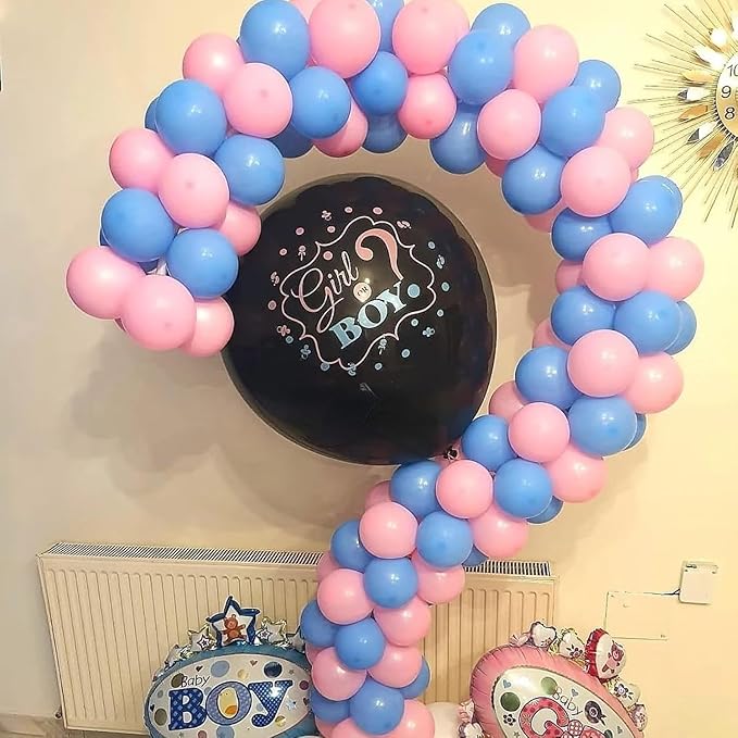 Pink and Blue Balloon Arch Kit, 100pcs Light Blue Macaron Pink Balloon Garland Kit for Gender Reveal, Different Sizes Baby Blue Pastel Pink Balloons for Baby Shower Wedding Birthday Party Decorations