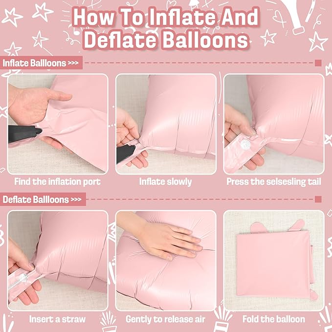 Pastel Pink Square Foil Balloons Wall, Double Sided Cream Light Baby Pink Balloons Tunnel Arch Kit Backdrop for Baby Shower Girls Birthday Bridal Princess Bachelorette Wedding Party Decorations