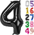 Black Number 4 Balloon 40 Inch, 4th Birthday Party Decorations for Children, Giant 4 Foil Balloon for Party Supplies