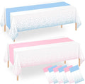 WNINK 6 Pack Pink and Blue Tablecloths, Gender Reveal Disposable Plastic Waterproof Table Cover for Boy or Girl Gender Reveal Party, Baby Shower, Birthday Party Decorations 54" x 108"