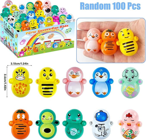 100PCS Mini Tumbler Toys Party Faovrs Pinata Goodie Bag Stuffer Fillers for Kids, Treasure Box Toys for Classroom Preschool Kindergarten Graduation End of the Year School Students Prizes