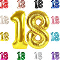 18 Balloon Number, Gold Number 18th Birthday Balloons 40 Inch, 18 Years Old Gold Birthday Decorations for Boys Girls, 18th Anniversary Decorations