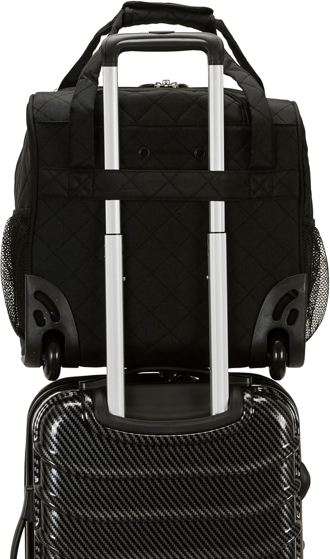 Rockland Melrose Upright Wheeled Underseater Carry-On Luggage, Black