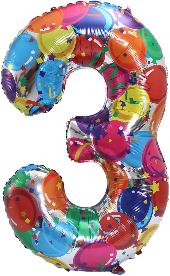 40 Inch Large Foil Helium Number Balloon Birthday Wedding Party 0-9 (Celebration, 3)