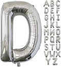 KALOR 40 Inch Silver Letter D Balloons Jumbo Foil Mylar Helium Big Balloons for Birthday Party Anniversary Baby Shower Supplies